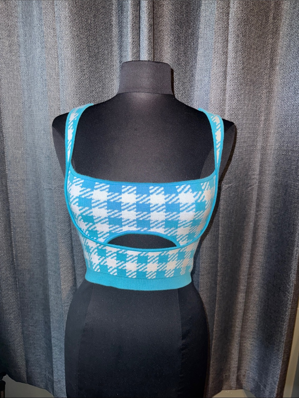 Maeva Crop Top In Turquoise & White